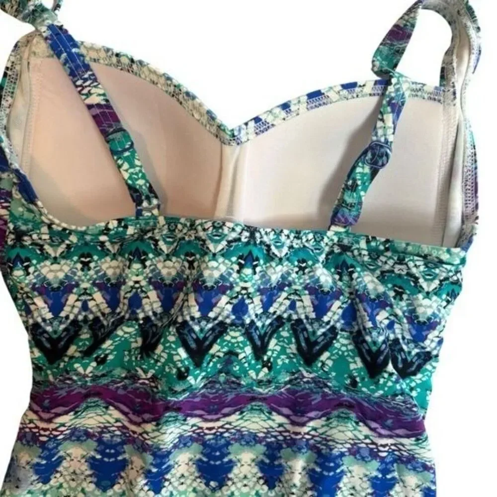 Niptuck One Piece Swimsuit Bond Eye Blue Sz. 6 Adjustable Straps Lightly Padded